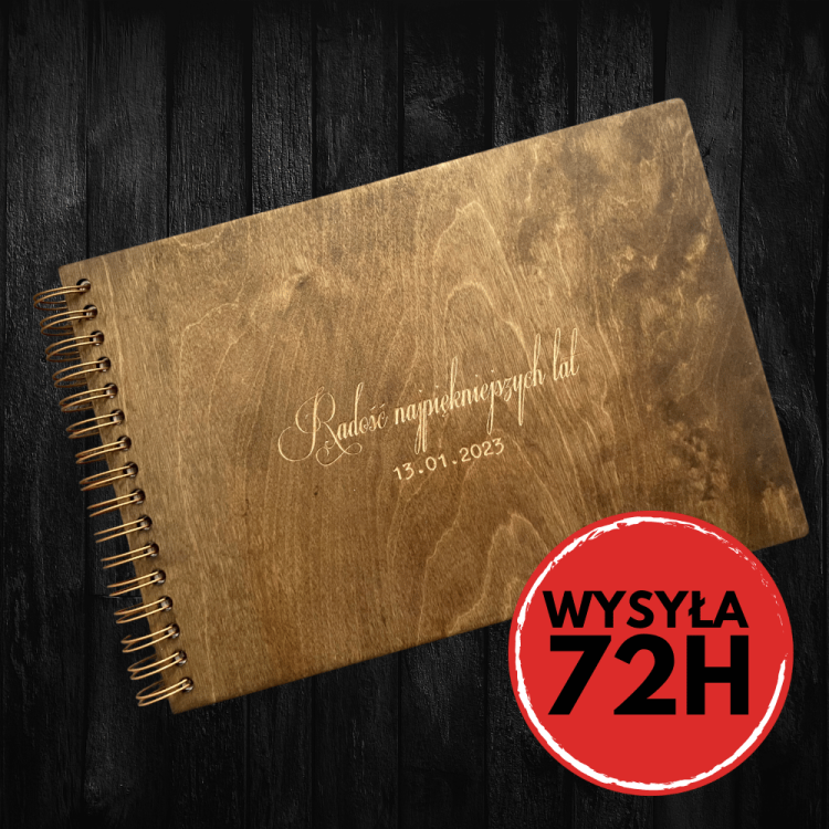 Drewniany album na zdjęcia seria Wehikuł Czasu skleplesnakraina.pl.png